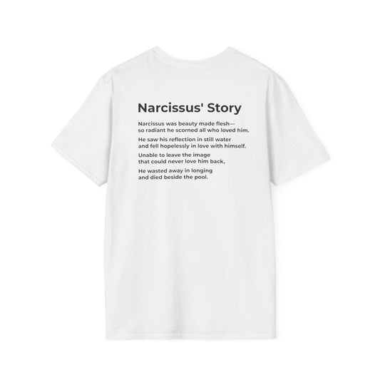An “Ugly” American & Modern-Day Narcissus T-Shirt – Two-Sided Political Satire Tee