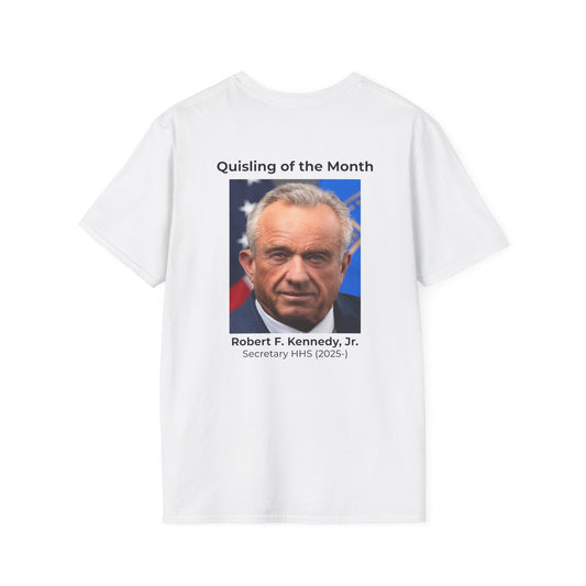 Quisling of the Month (September) T-Shirt – Vidkun Quisling & Robert F. Kennedy Jr. Political Satire Tee