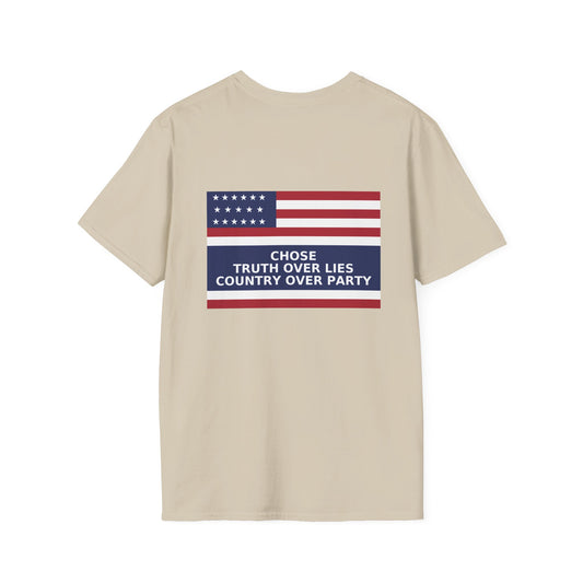 Liz Cheney T-Shirt – Truth Over Trump’s Big Lie Tee – Sand