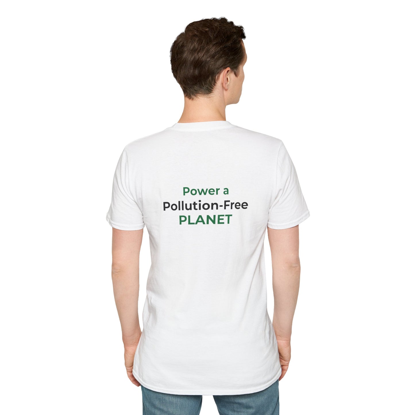 Solar Energy T-Shirt – White Pollution-Free Planet Tee