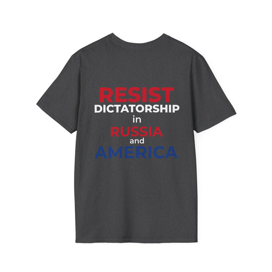 Resist Dictatorship Alexey Navalny Tribute T-Shirt – Pro-Democracy & Anti-Authoritarian Tee – Gray Edition