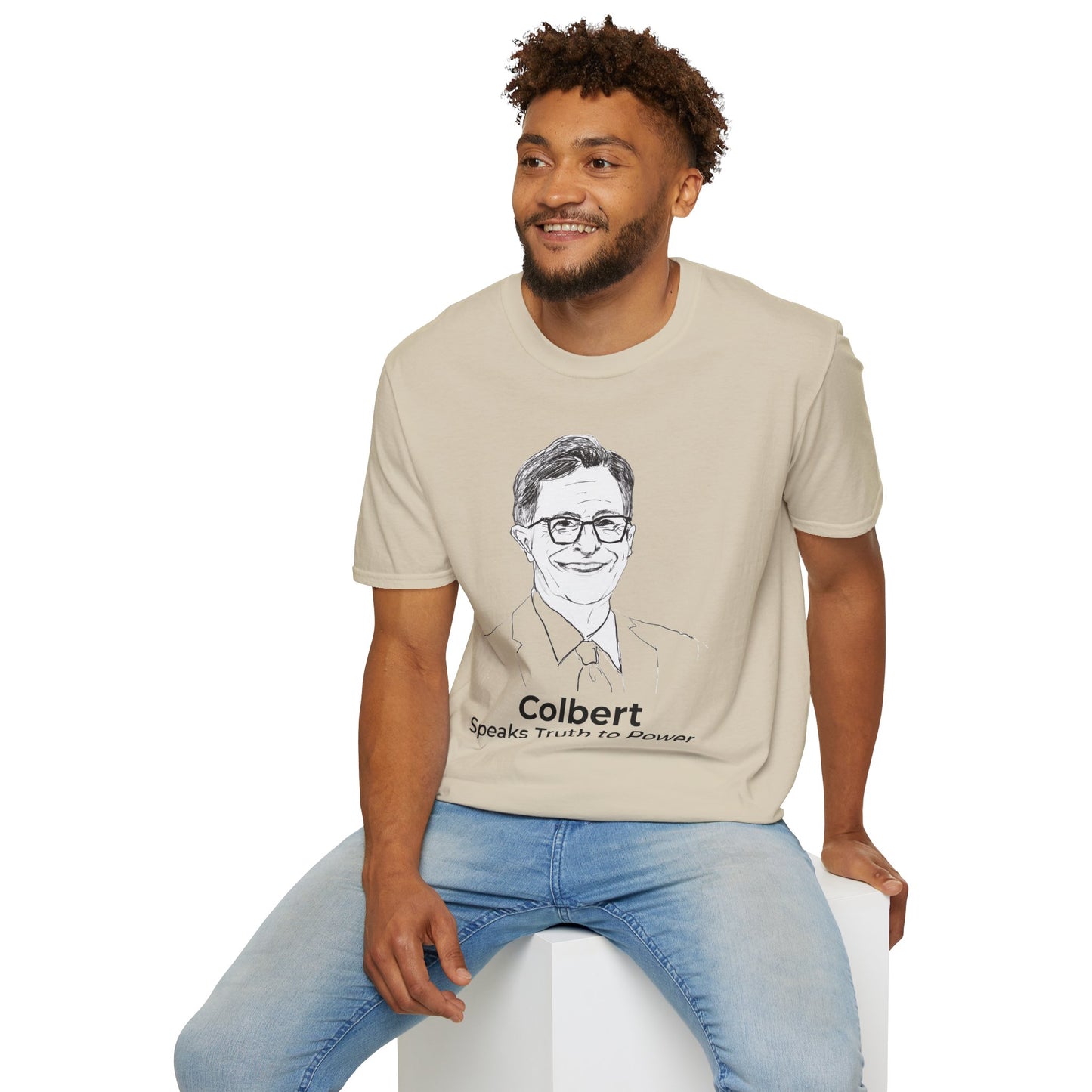 Stephen Colbert Free Speech Shirt – Speaks Truth to Power Te – Sand