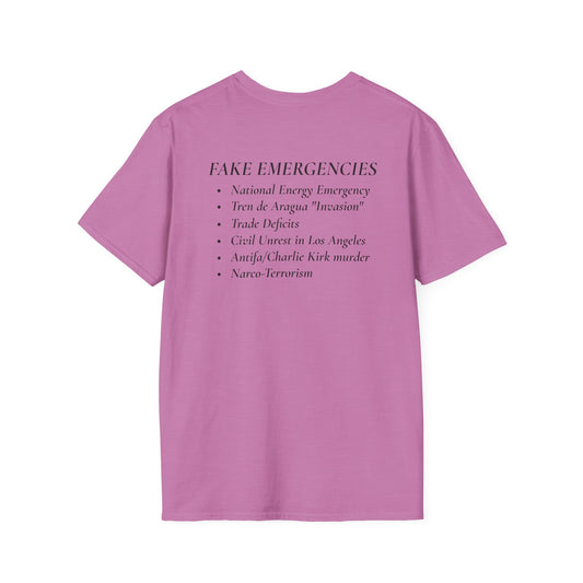The Tyrant’s Pretext T-Shirt – Aesop Quote Front & Fake Emergencies Back