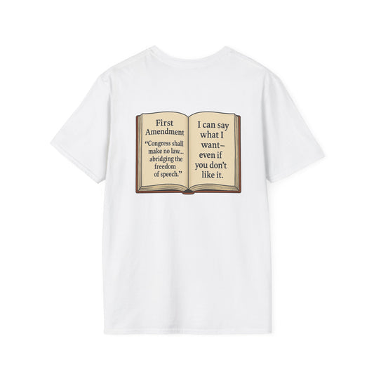 Flipping Off Tyranny: The First Amendment Speaks — Two-Sided Statement Tee