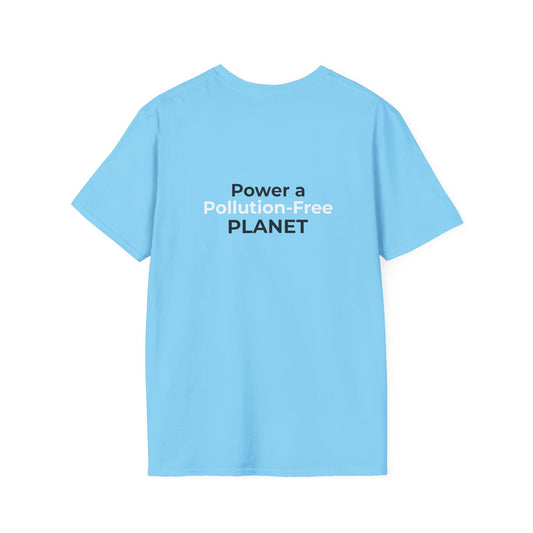 Solar Energy T-Shirt – Sky Blue Pollution-Free Planet Tee