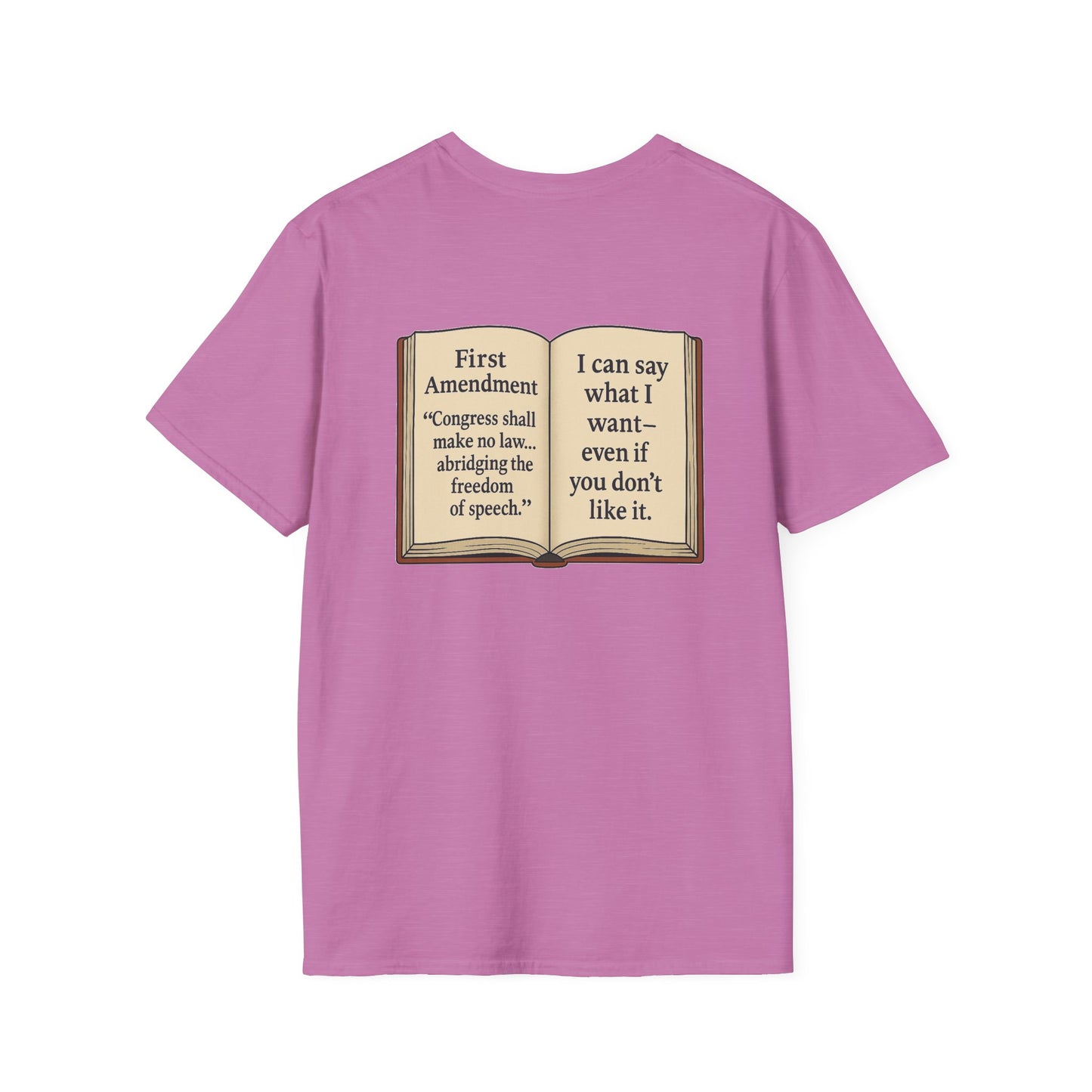 Flipping Off Tyranny: The First Amendment Speaks — Two-Sided PINK Statement Tee