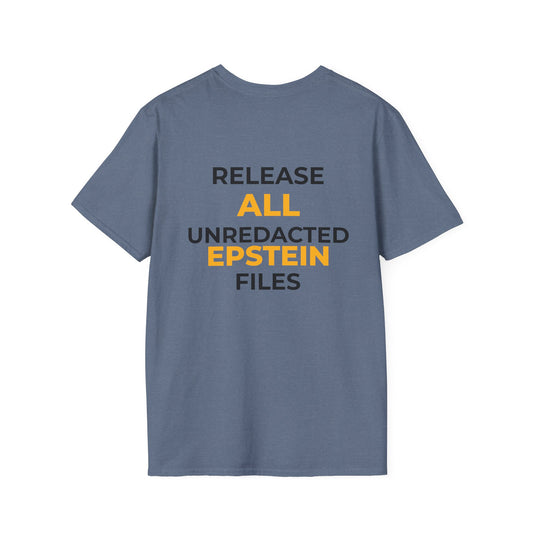Release All Unredacted Epstein Files – Demand Transparency Tee – Heather Indigo