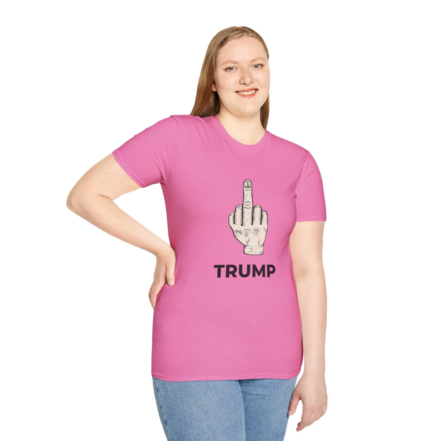 Flipping Off Tyranny: No Kings in America — Two-Sided Statement Tee – Azalea Pink Edition