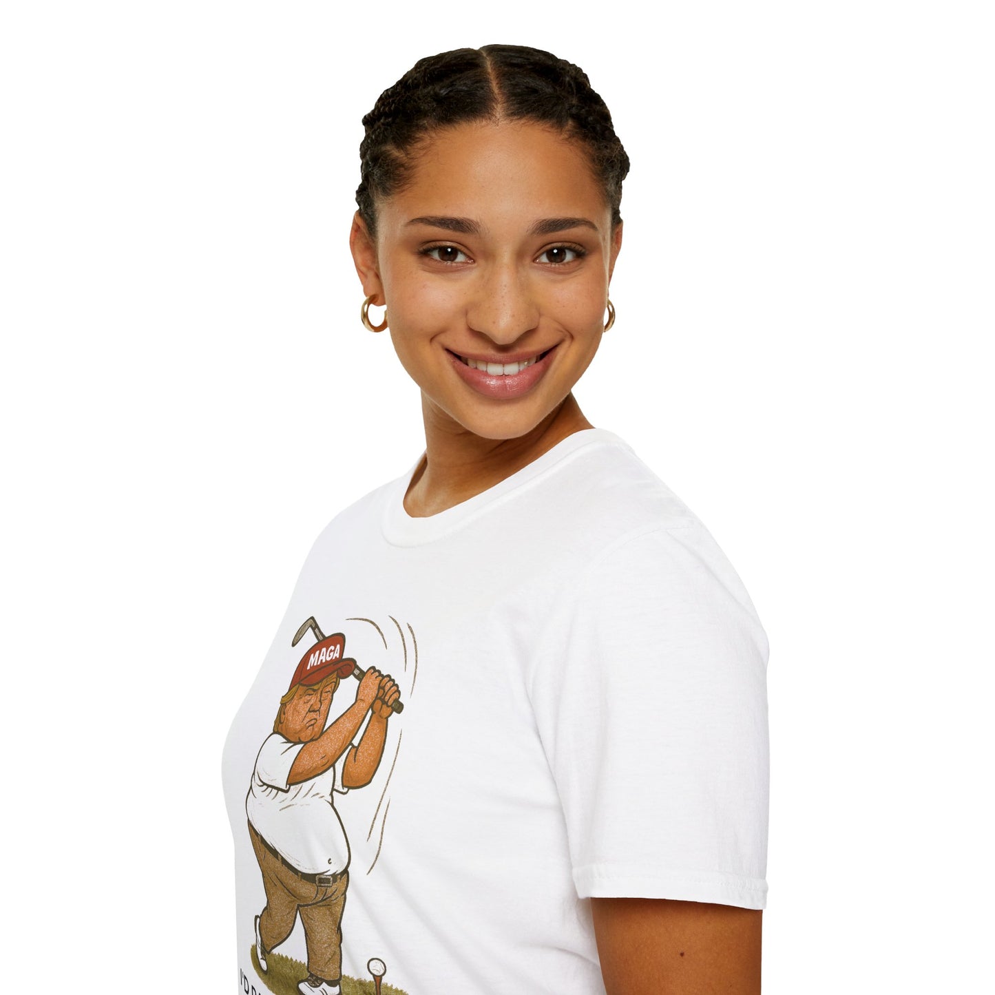 POTUS Golfer Swinging T-Shirt – Satirical Protest Tee