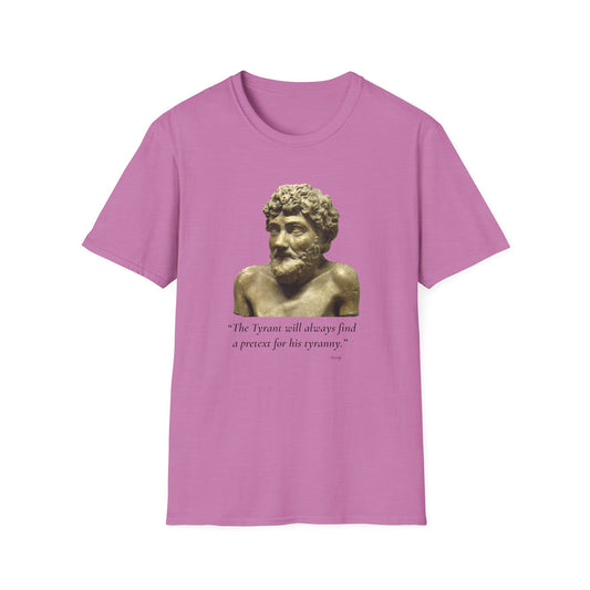 Two-Sided Tyranny Quote T-Shirt – Aesop Front / Crisis Pretexts Back