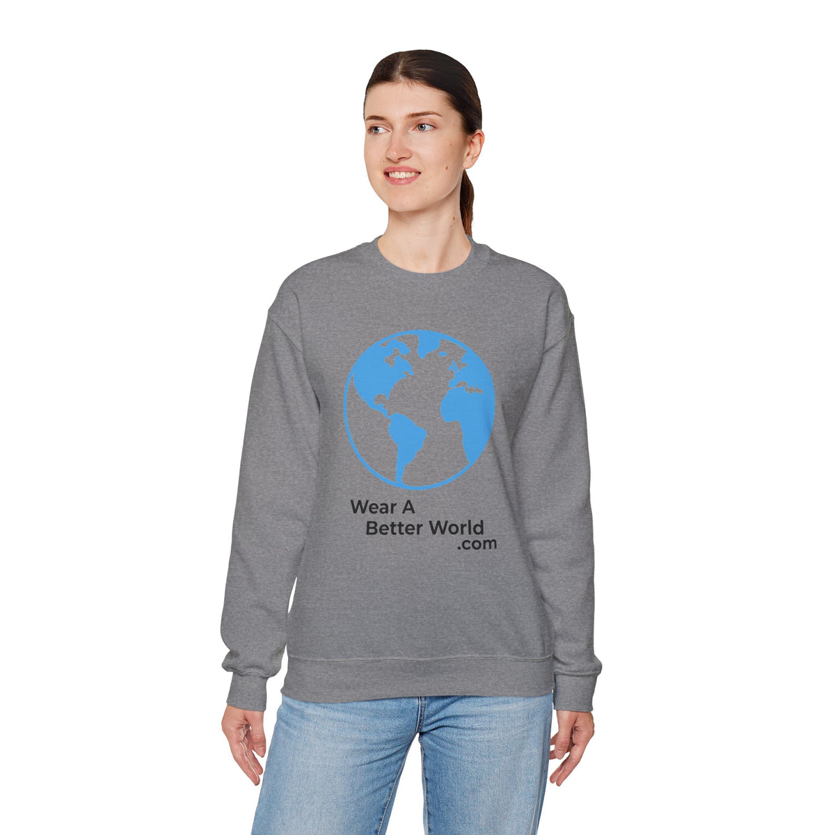 Wear A Better World Sweatshirt – This STOPS when we say NO – Graphite Heather