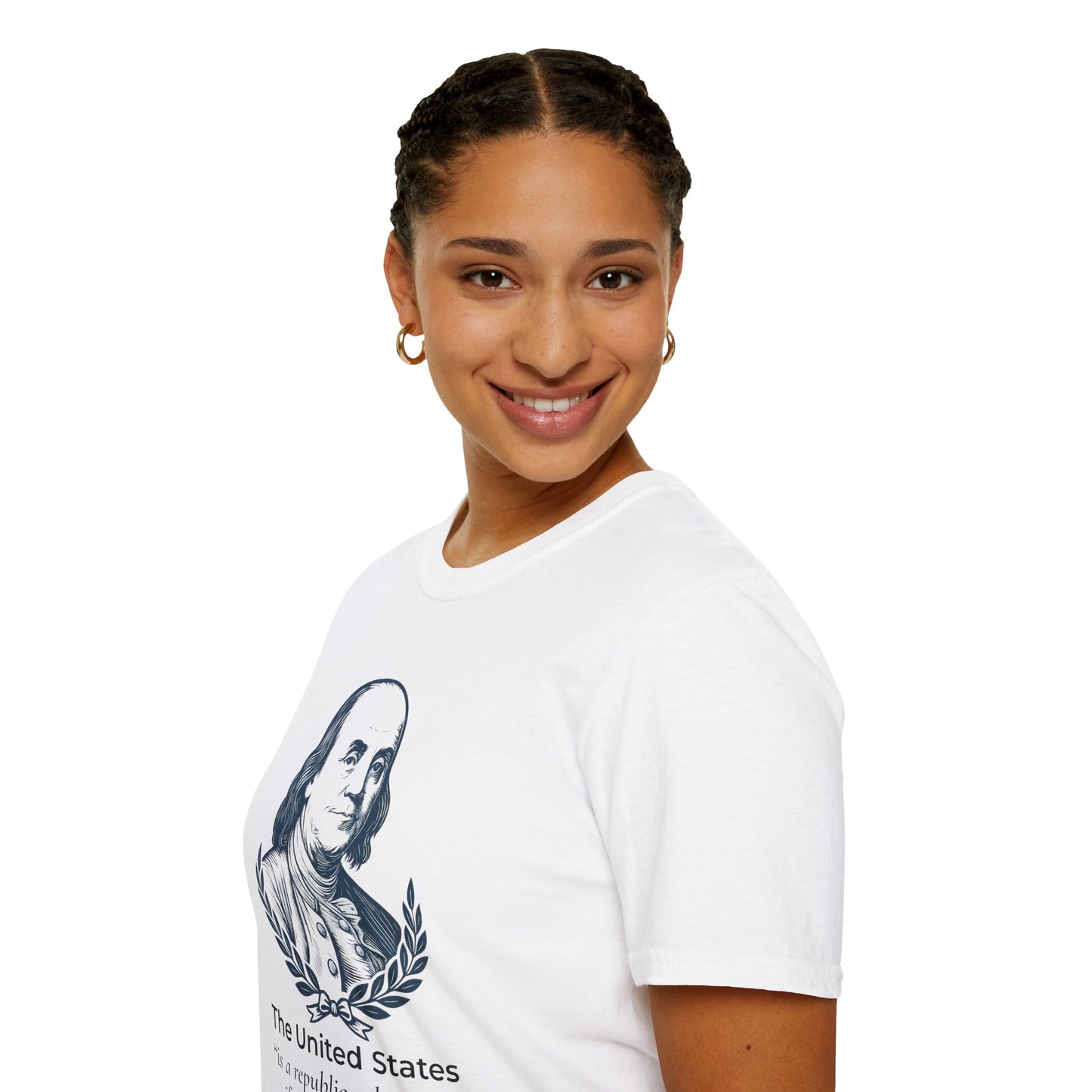 Ben Franklin “A Republic… If We Can Keep It” T-Shirt — No Dictators Back