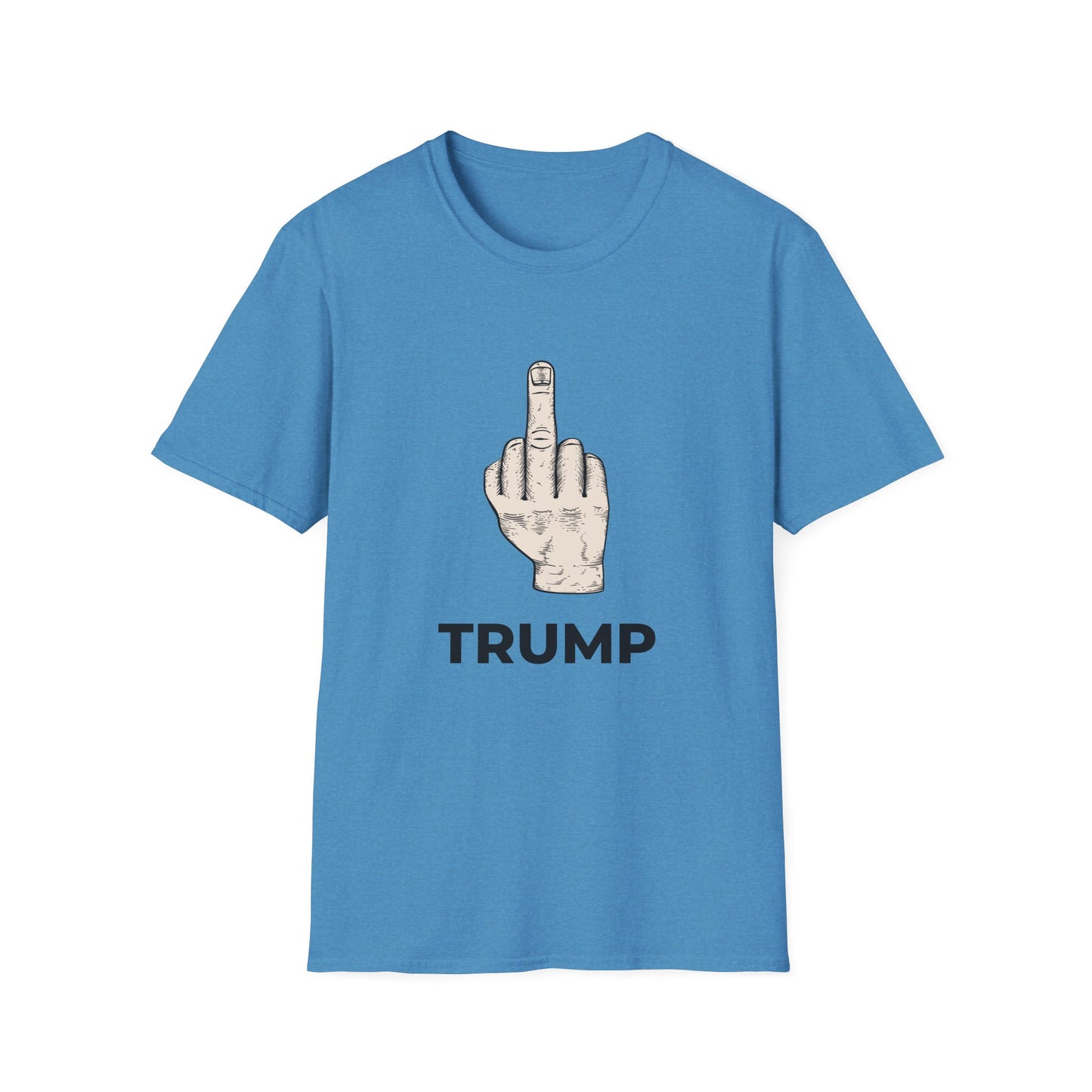 Flipping Off Tyranny: No Kings in America – Two-Sided Statement Tee – Heather Sapphire Blue Edition