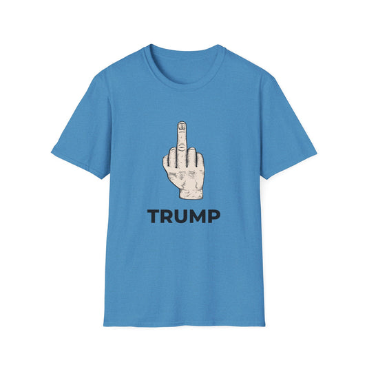 Flipping Off Tyranny: No Kings in America – Two-Sided Statement Tee – Heather Sapphire Blue Edition