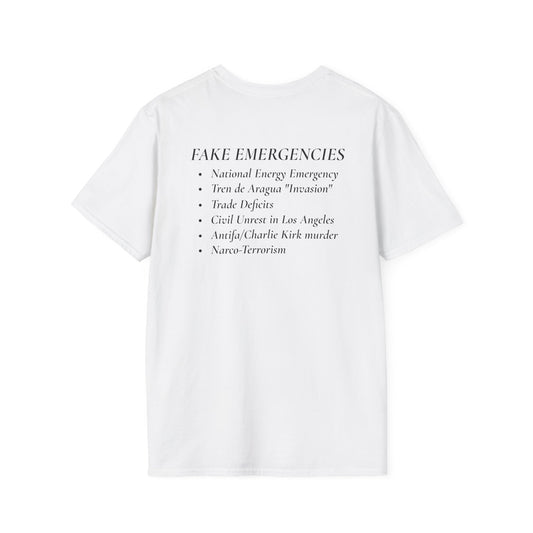 The Tyrant’s Pretext T-Shirt – Aesop Quote Front & Fake Emergencies Back