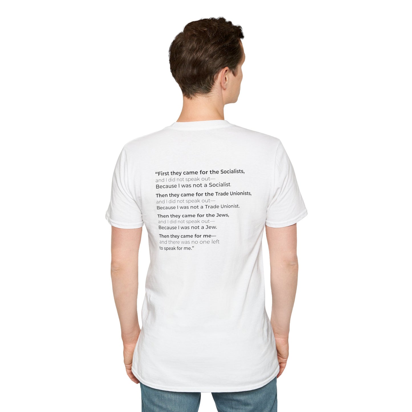 Final Full Quote-“Speak Out While You Still Can” — Martin Niemöller Tribute Tee
