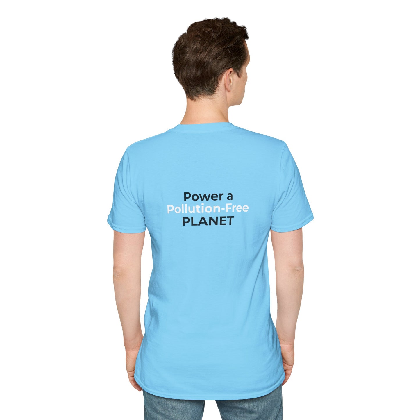 Solar Energy T-Shirt – Sky Blue Pollution-Free Planet Tee
