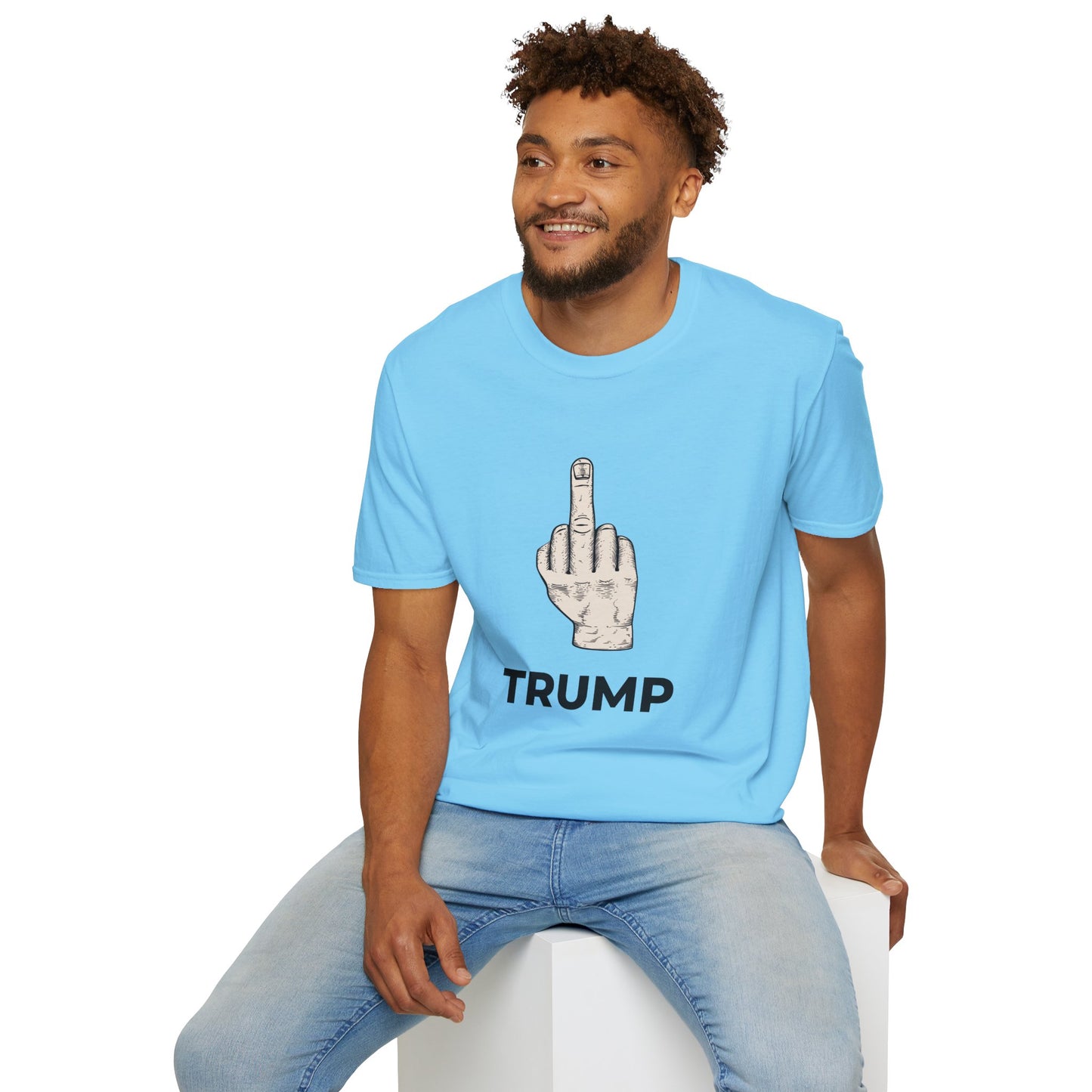 Flipping Off Tyranny: The First Amendment Speaks — Two-Sided SKY BLUE Statement Tee