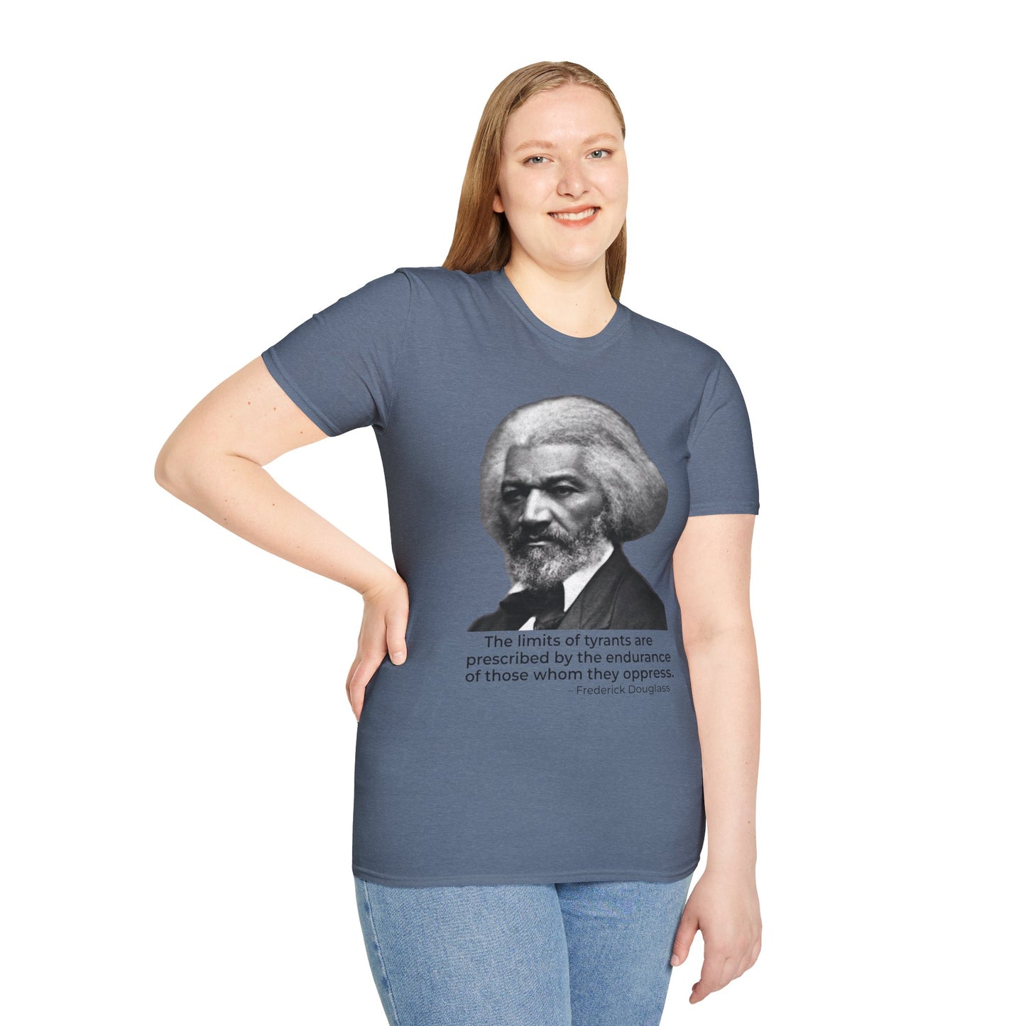 The Limits of Tyrants – Frederick Douglass Quote Tee (Heather Indigo)