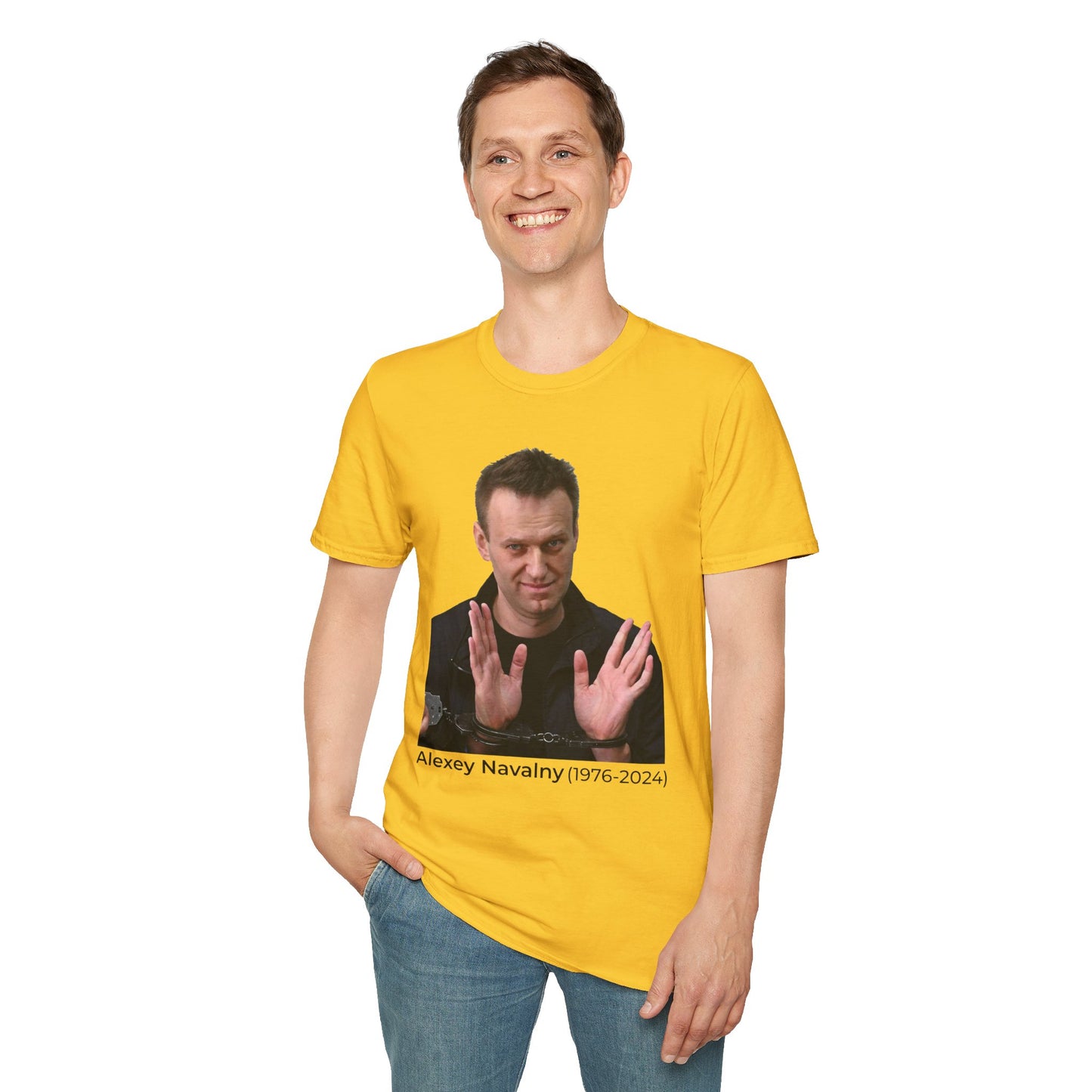 Resist Dictatorship Alexey Navalny Tribute T-Shirt – Pro-Democracy & Anti-Authoritarian Tee – Daisy Yellow Edition