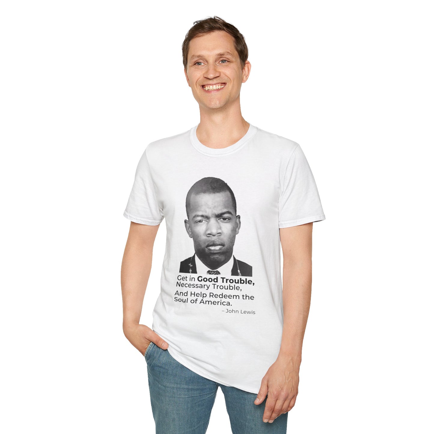 John Lewis Get in Good Trouble Portrait Shirt – Civil Rights Quote Tee
