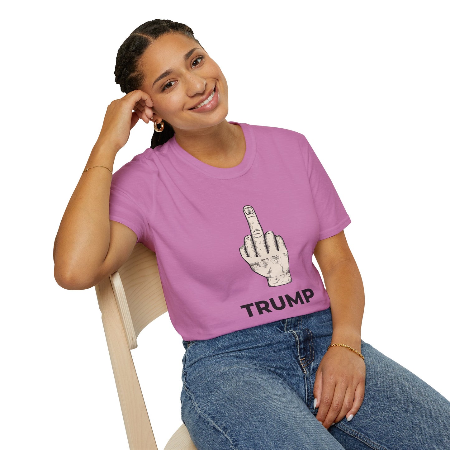 Flipping Off Tyranny: The First Amendment Speaks — Two-Sided PINK Statement Tee