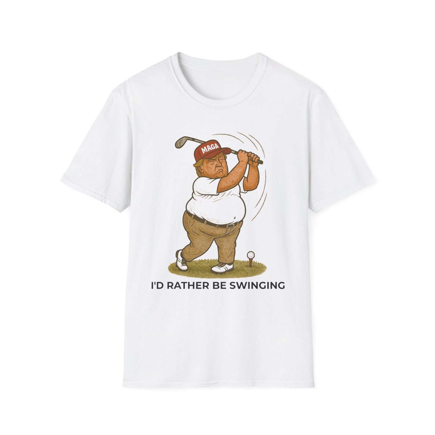 POTUS Golfer Swinging T-Shirt – Satirical Protest Tee