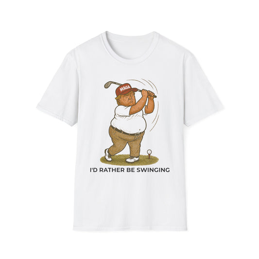 POTUS Golfer Swinging T-Shirt – Satirical Protest Tee