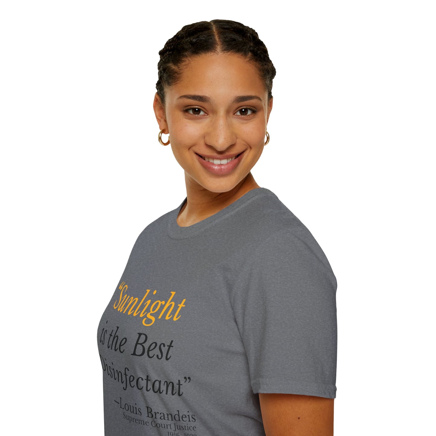 Sunlight Is the Best Disinfectant T-Shirt – Release Unredacted Files Transparency Tee – Graphite Heather