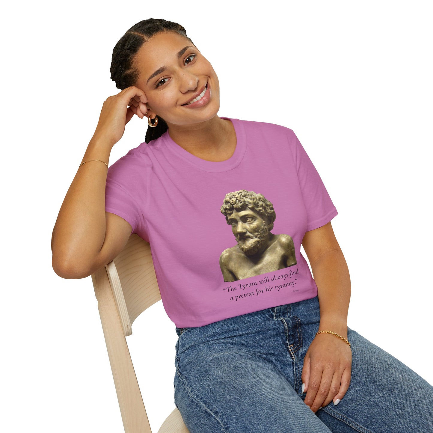 Two-Sided Tyranny Quote T-Shirt – Aesop Front / Crisis Pretexts Back