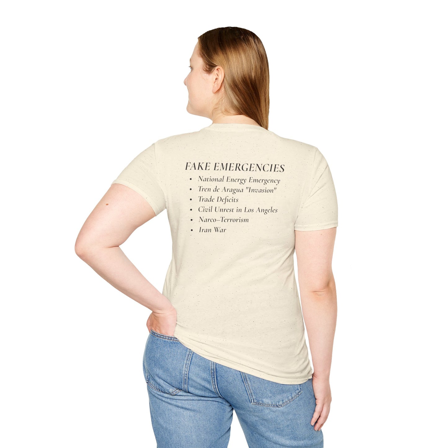 Two-Sided Tyranny Quote T-Shirt – Aesop Front / Crisis Pretexts Back – Natural
