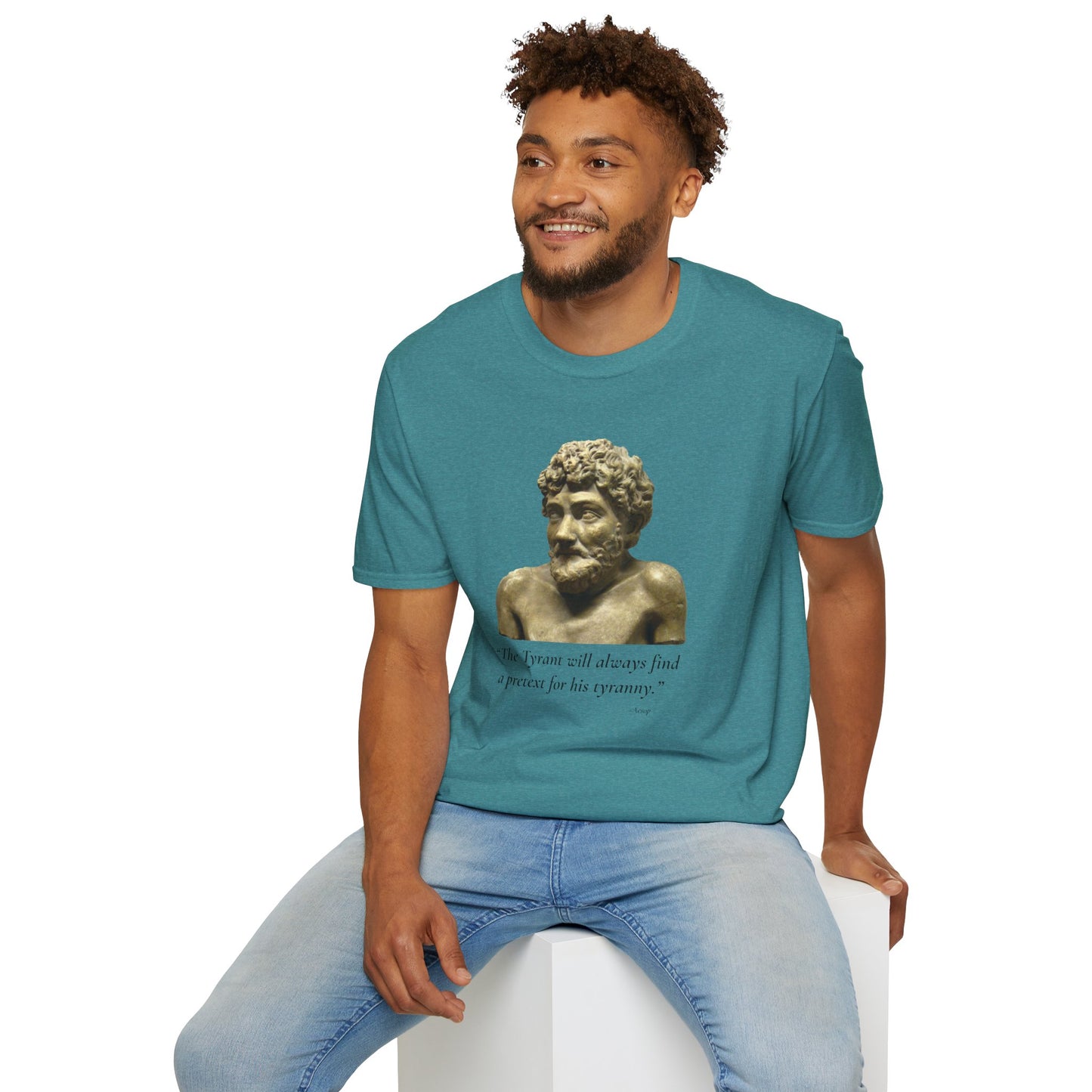 Two-Sided Tyranny Quote T-Shirt – Aesop Front / Crisis Pretexts Back