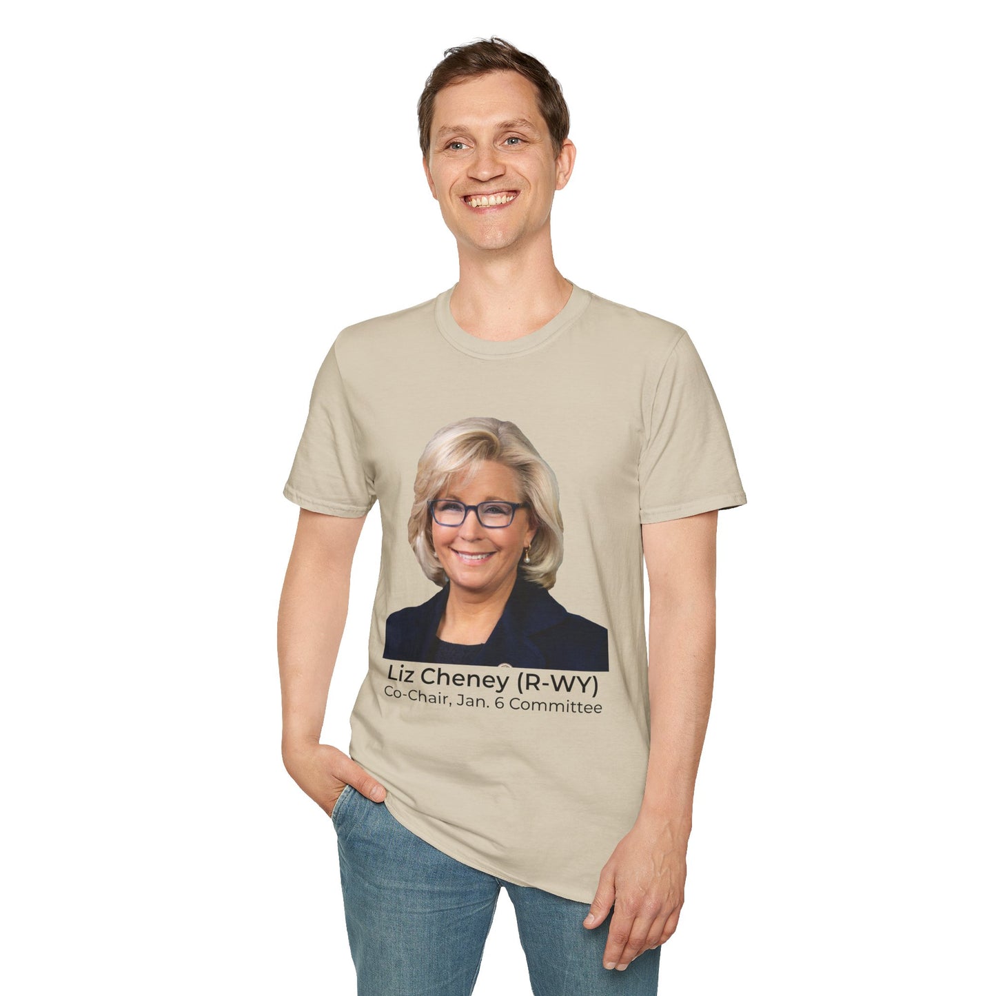 Liz Cheney T-Shirt – Truth Over Trump’s Big Lie Tee – Sand