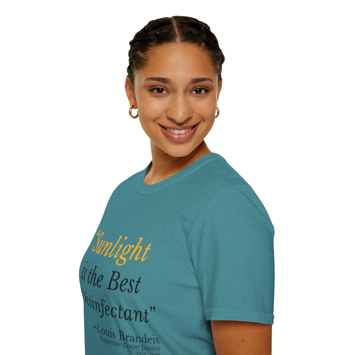 Sunlight Is the Best Disinfectant T-Shirt – Release the Truth – Heather Galapagos Blue