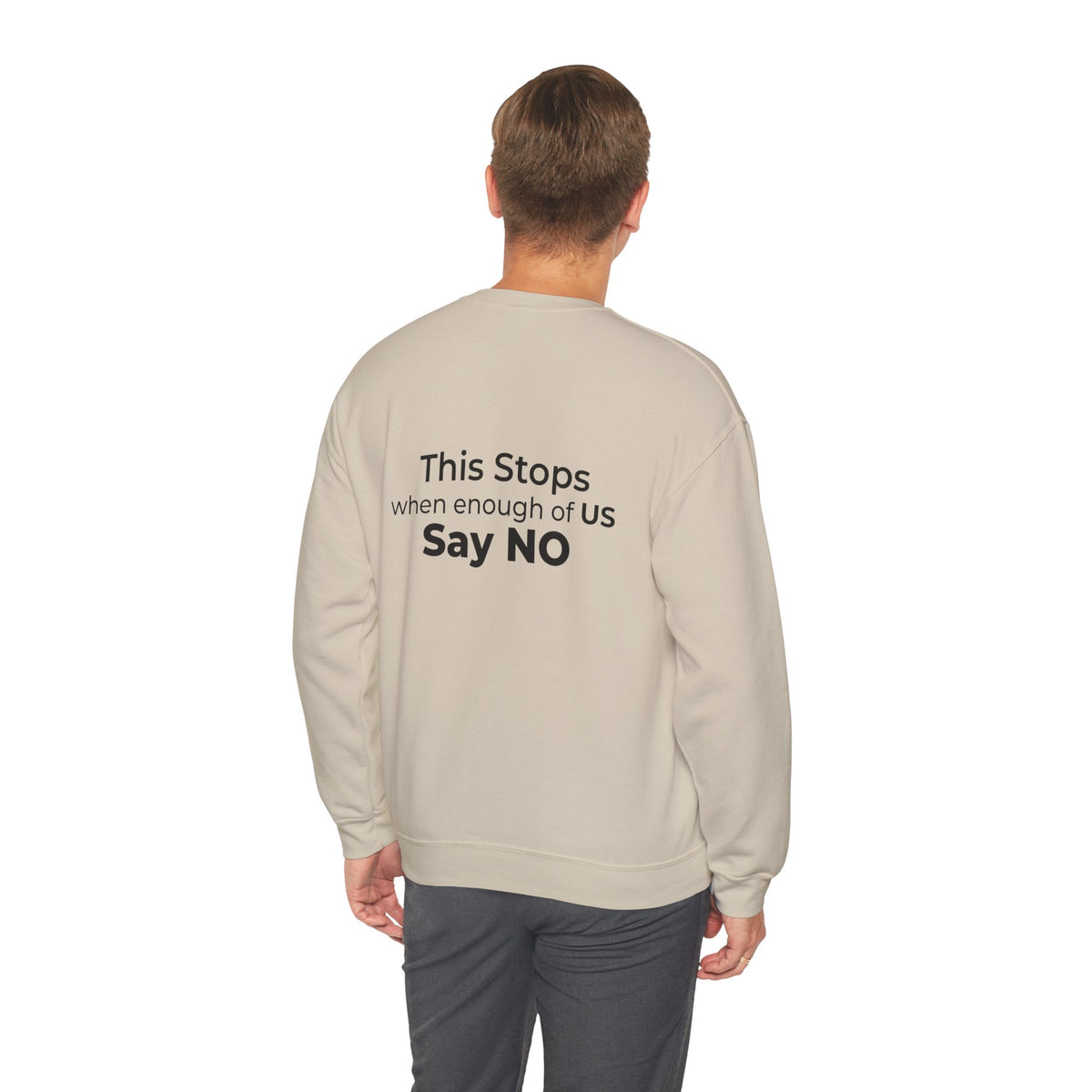 I Am the Resistance Crewneck Sweatshirt – This Stops When Enough of Us Say NO – Sand