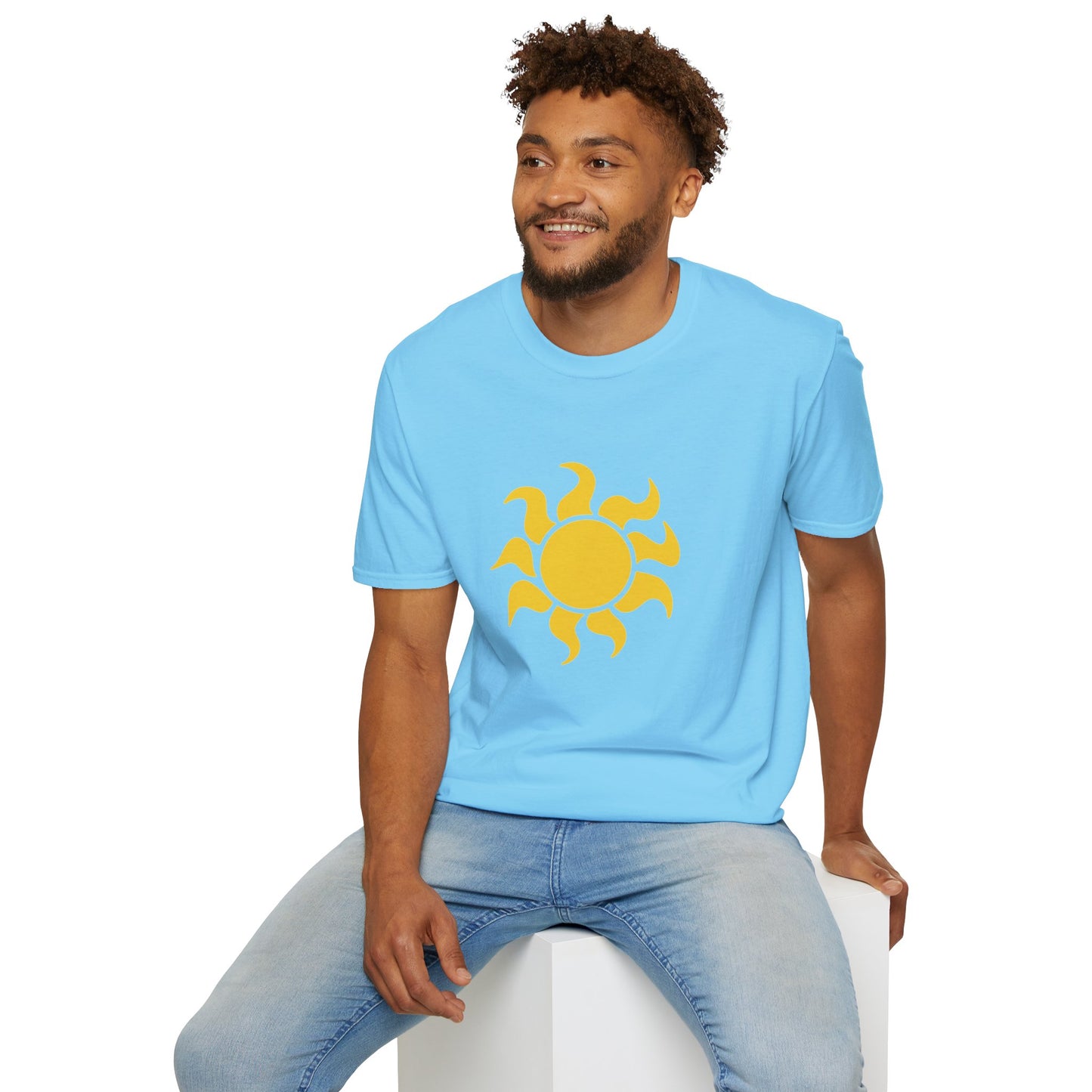 Cheap, Clean, and Burns Forever Sun T-Shirt | Sky Blue Solar Power Tee
