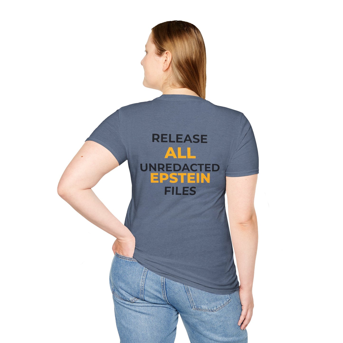 Release All Unredacted Epstein Files – Demand Transparency Tee – Heather Indigo