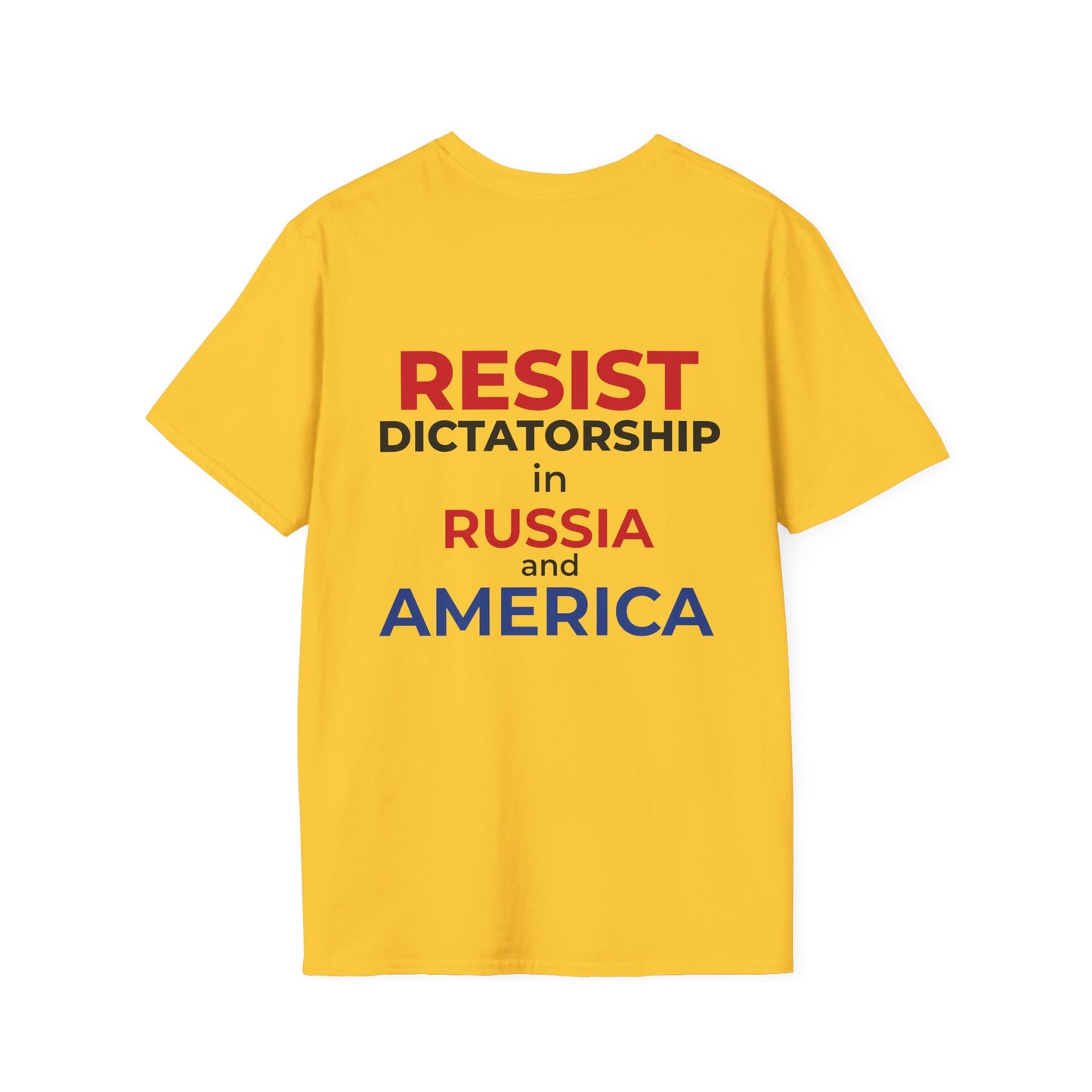 Resist Dictatorship Alexey Navalny Tribute T-Shirt – Pro-Democracy & Anti-Authoritarian Tee – Daisy Yellow Edition