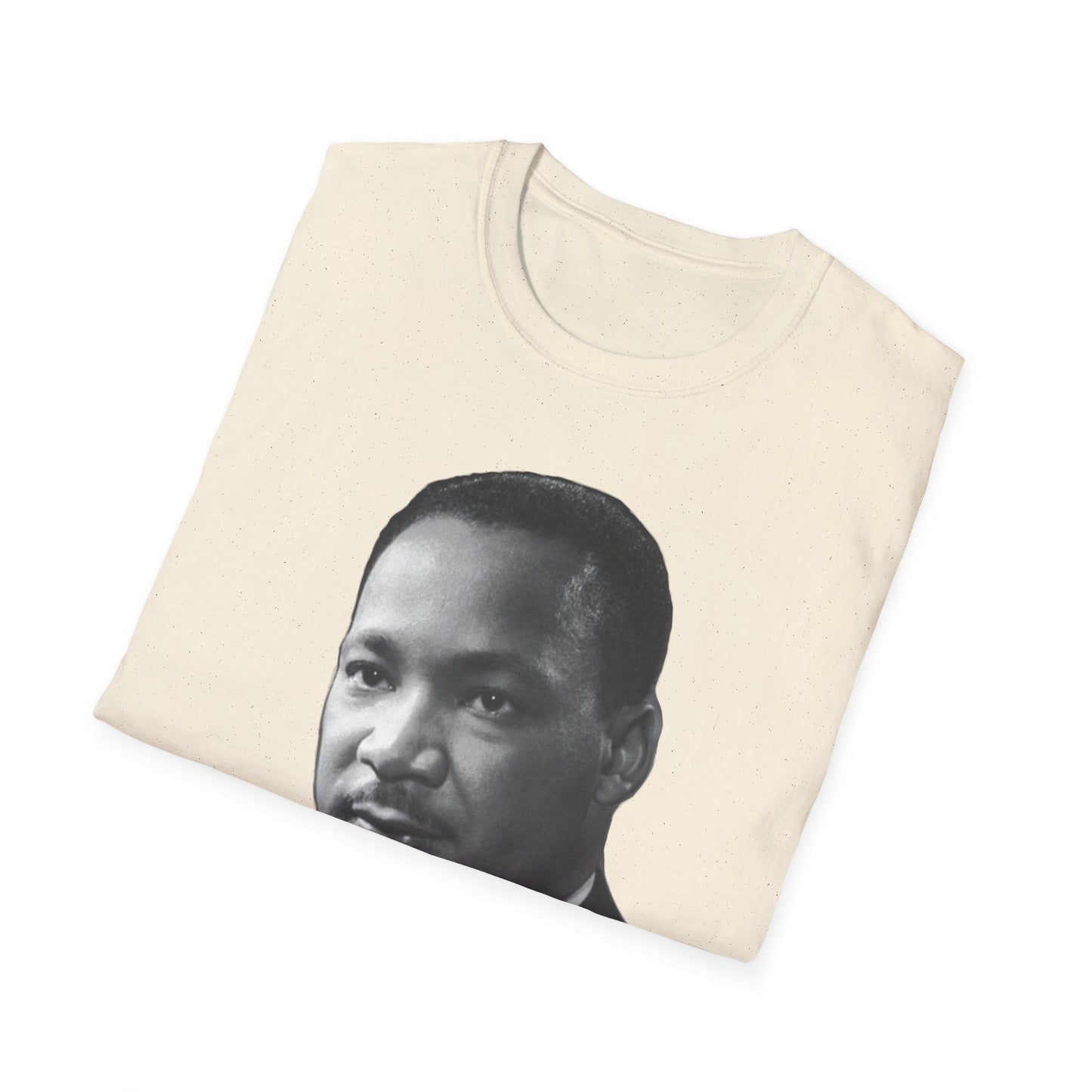 Martin Luther King Jr. Moral Arc Quote Tee – Justice Portrait Shirt (Natural)