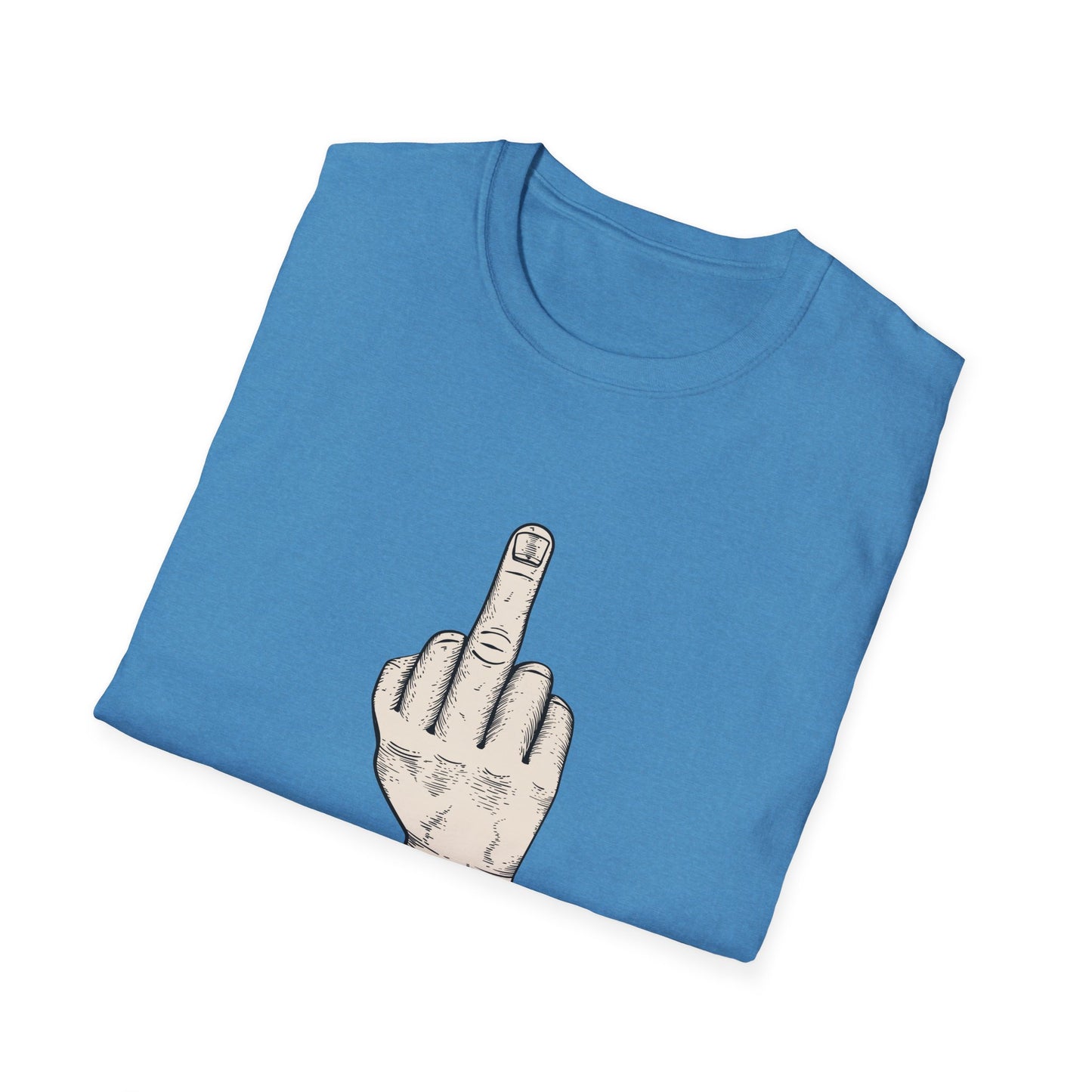 Flipping Off Tyranny: No Kings in America – Two-Sided Statement Tee – Heather Sapphire Blue Edition
