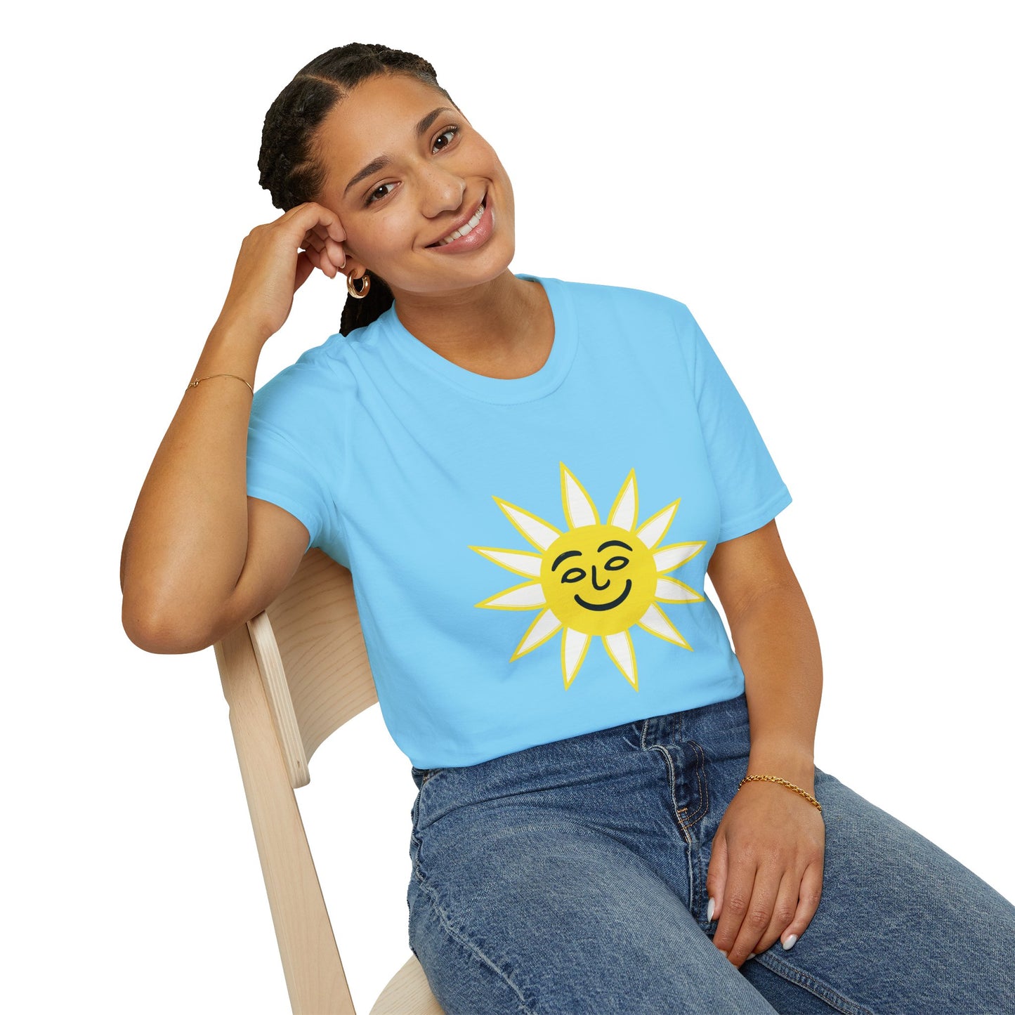 Solar Energy T-Shirt – Sky Blue Pollution-Free Planet Tee