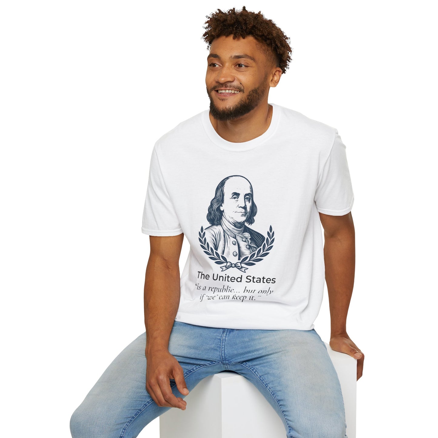 Ben Franklin “A Republic… If We Can Keep It” T-Shirt — No Dictators Back