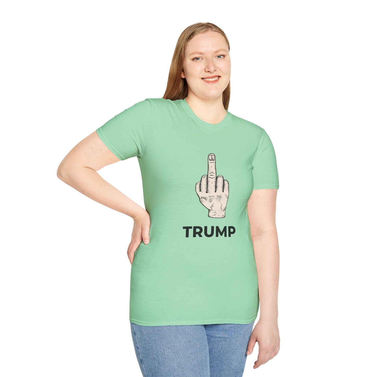 Flipping Off Tyranny: The First Amendment Speaks — Two-Sided MINT GREEN Statement Tee