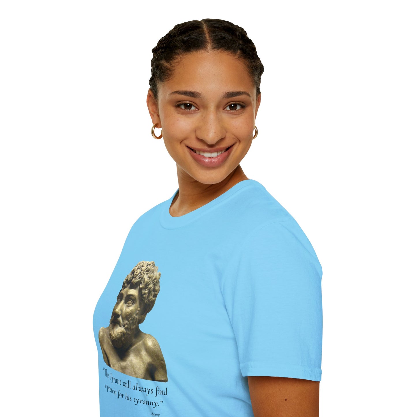 Two-Sided Tyranny Quote T-Shirt – Aesop Front / Crisis Pretexts Back
