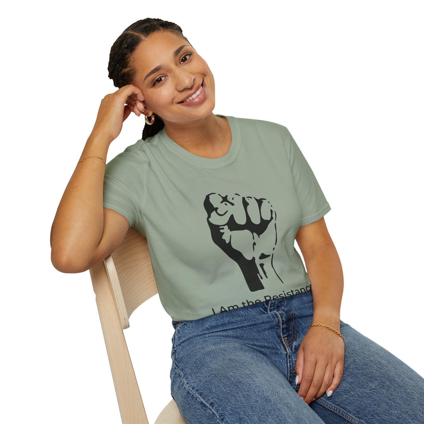 I Am the Resistance – This Stops When Enough of Us Say No Tee – Sage