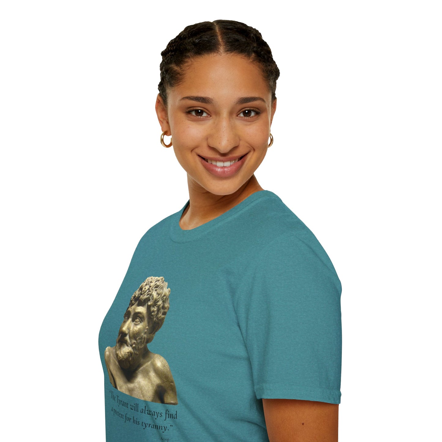 Two-Sided Tyranny Quote T-Shirt – Aesop Front / Crisis Pretexts Back