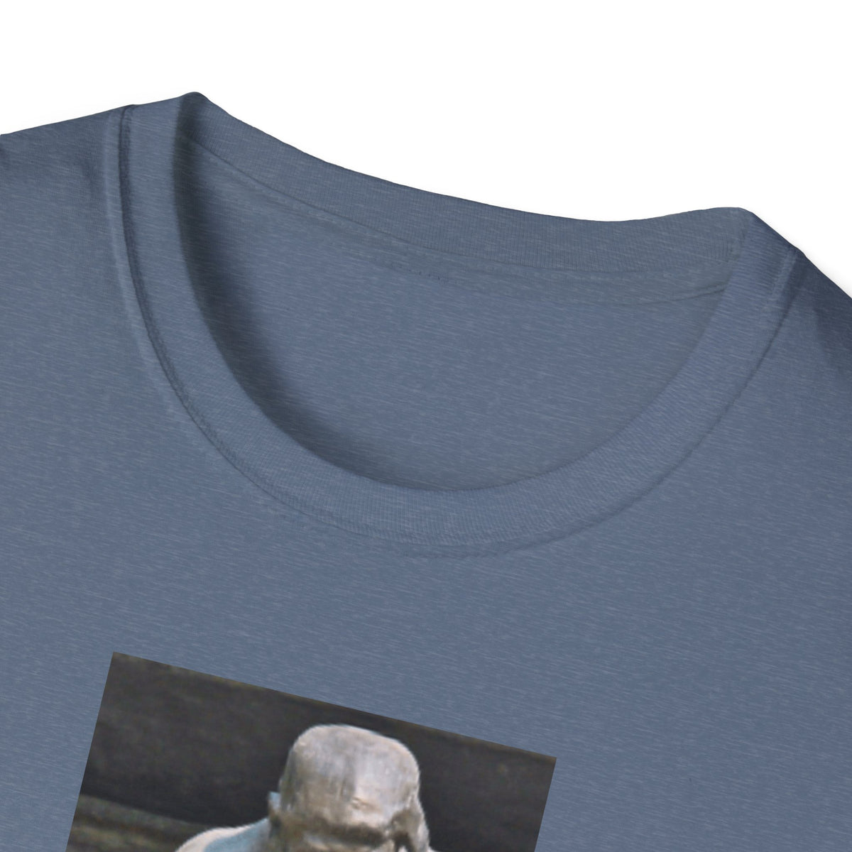 The Thinker Free Speech T-Shirt – Free Thought First Amendment Tee – Classic View – Heather Indigo