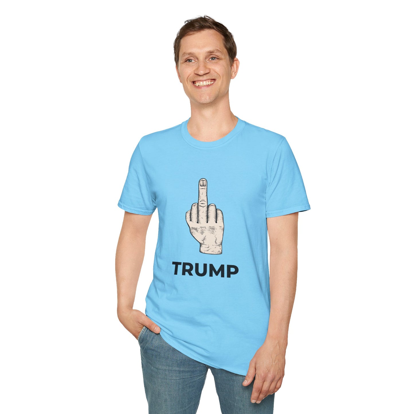 Flipping Off Tyranny: The First Amendment Speaks — Two-Sided SKY BLUE Statement Tee