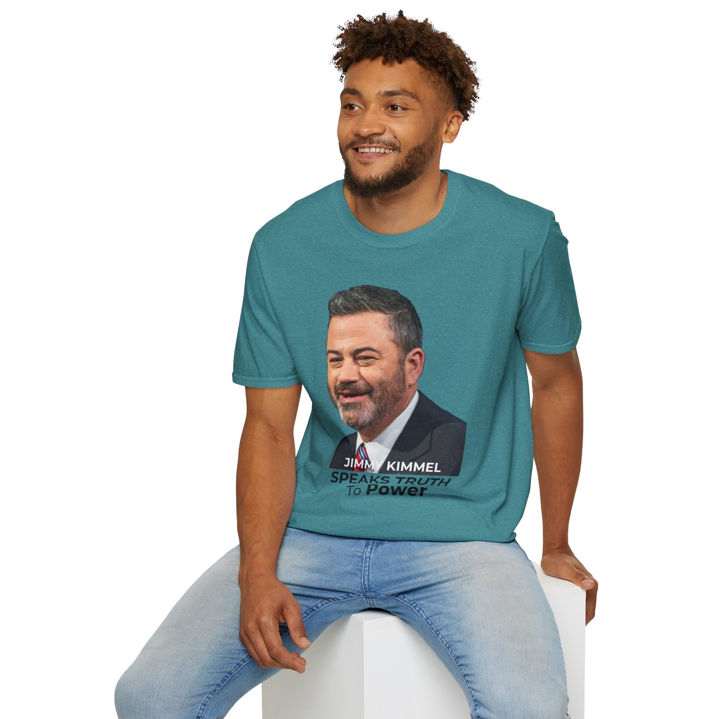 Comedy Is Not a Crime T-Shirt – Jimmy Kimmel Free Speech Protest Tee – Heather Galapagos Blue