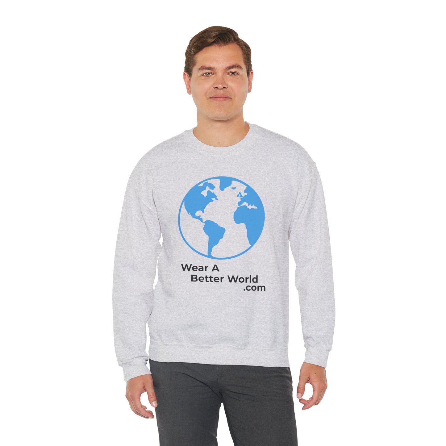 Wear A Better World Sweatshirt – I Am the Resistance – Say NO Back Print – Ash